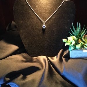 Blue Topaz Silver Pendant and Necklace